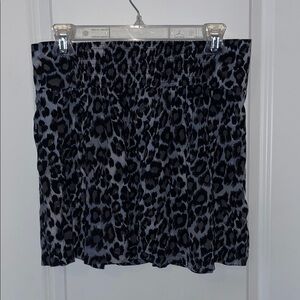 GAP Black Leopard Print Mini Skirt